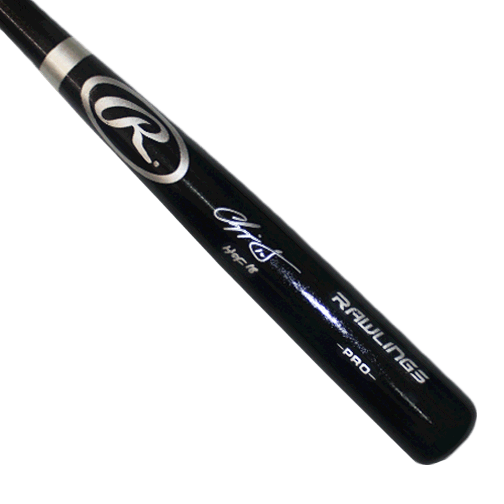 Chipper Jones Autographed Full Size Rawlings Baseball Bat Black (JSA) HOF Inscription Included - RSA