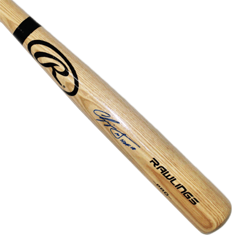 Chipper Jones Autographed Full Size Rawlings Baseball Bat Blonde (JSA) HOF Inscription Included - RSA