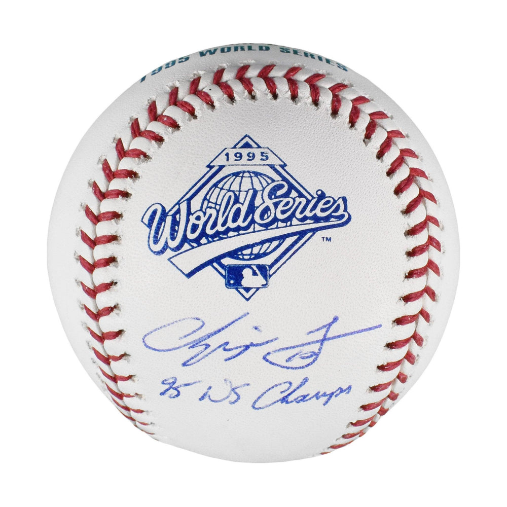 Chipper Jones Autographed 1995 World Series MLB Baseball (JSA) '95 WS Champs Inscription - RSA