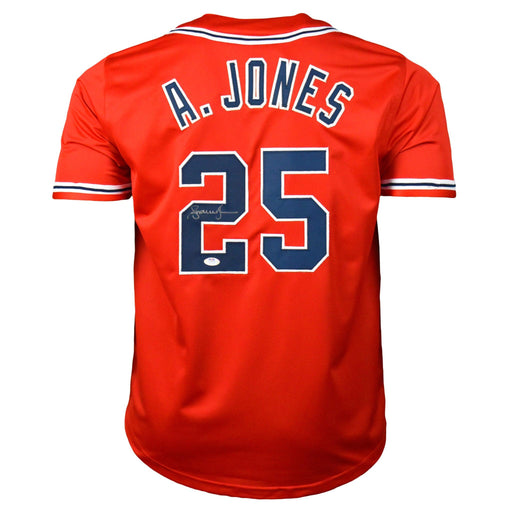 Andruw Jones Autographed Atlanta White Custom Baseball Jersey - JSA COA