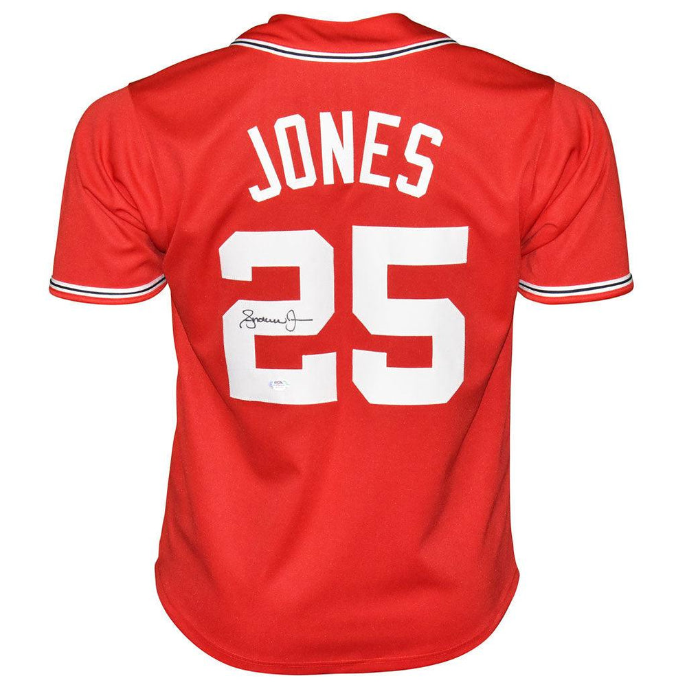 Andruw Jones Signed Atlanta Red Baseball Jersey (PSA) — RSA