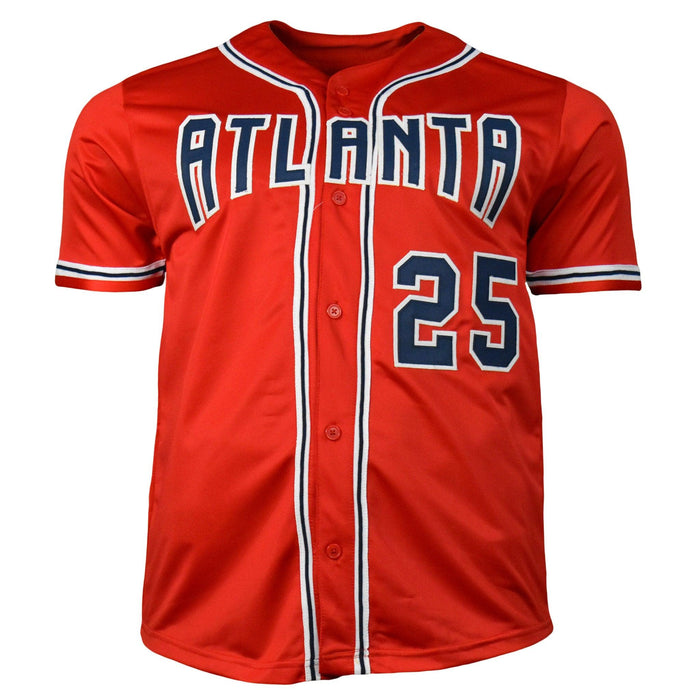 Andruw Jones Signed Atlanta Pro-Edition Red Baseball Jersey (JSA) - RSA