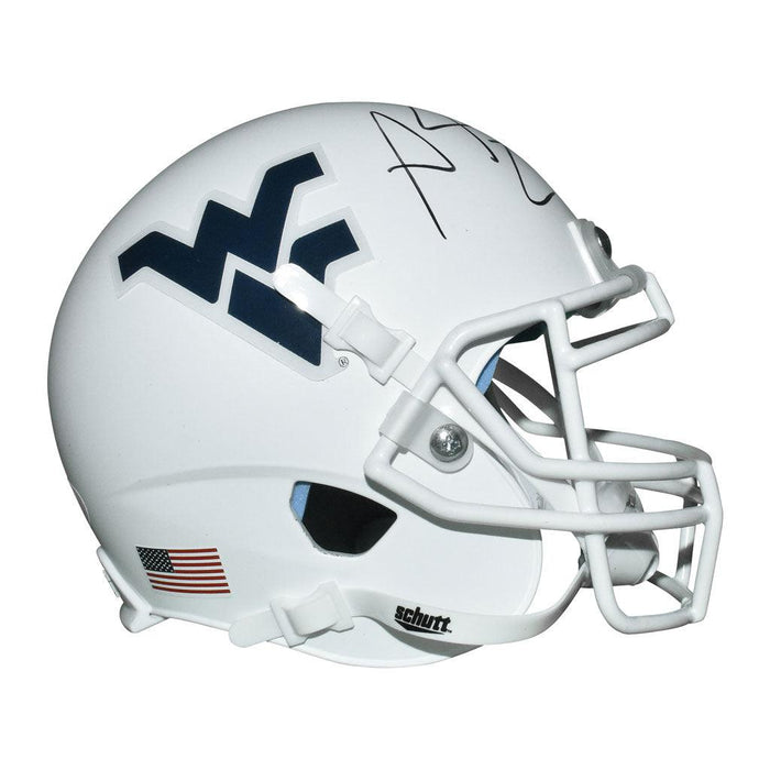 Adam Pacman Jones Signed West Virginia Mountaineers Mini Schutt Replica White Football Helmet (JSA) - RSA