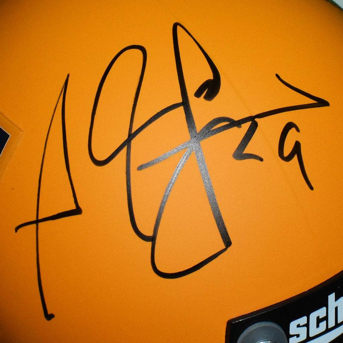 Adam Pacman Jones Signed West Virginia Mountaineers Mini Schutt Replica Yellow Football Helmet (JSA) - RSA