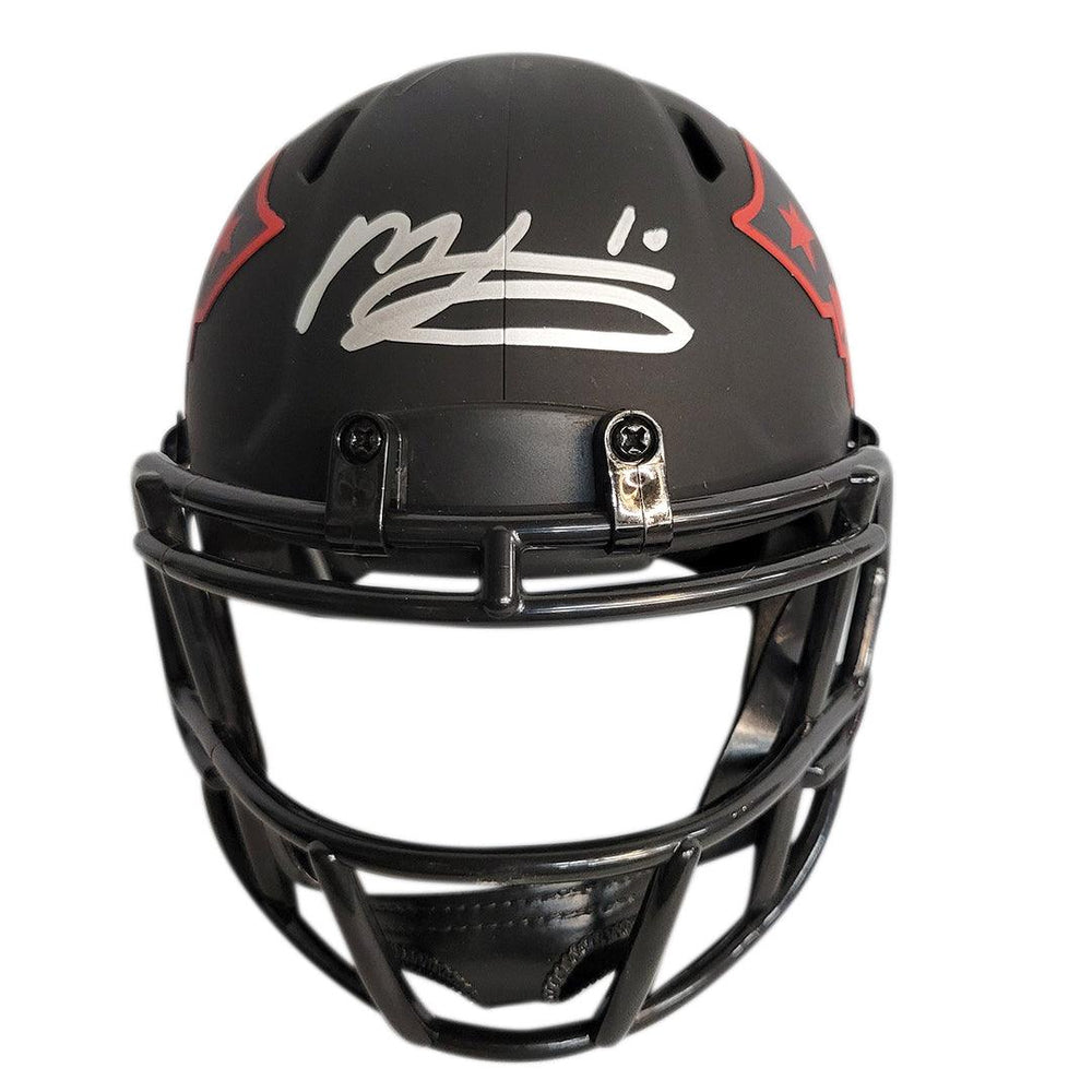 Mac Jones Signed New England Patriots Eclipse Mini Football Helmet (Beckett) - RSA