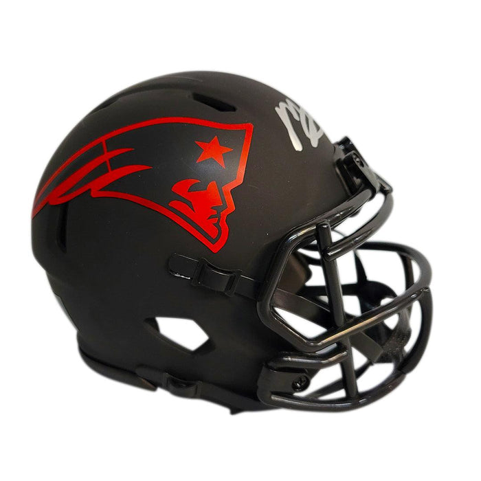Mac Jones Signed New England Patriots Eclipse Mini Football Helmet (Beckett) - RSA