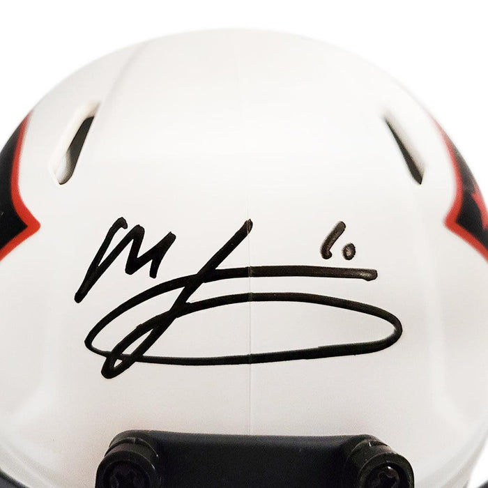 Mac Jones Signed New England Patriots Lunar Eclipse Mini Football Helmet (Beckett) - RSA