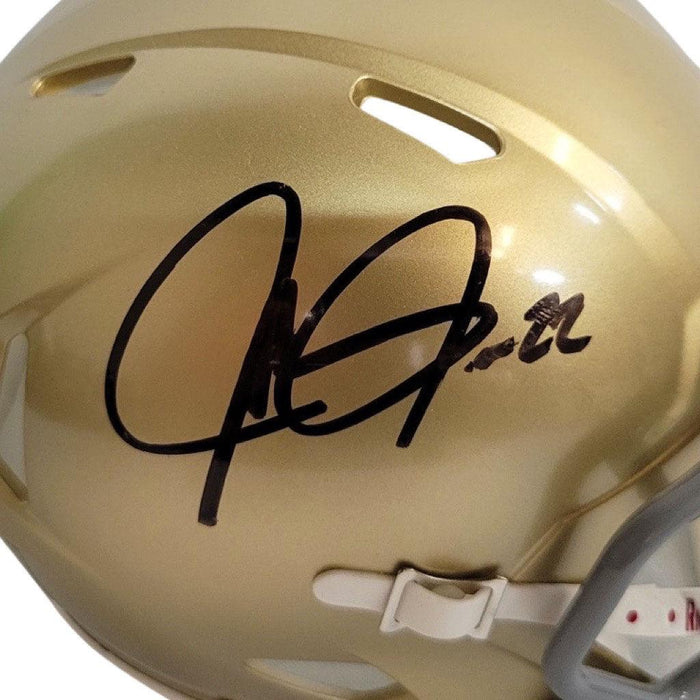 Julius Jones Signed Notre Dame Fighting Irish Speed Mini Replica Football Helmet (JSA) - RSA