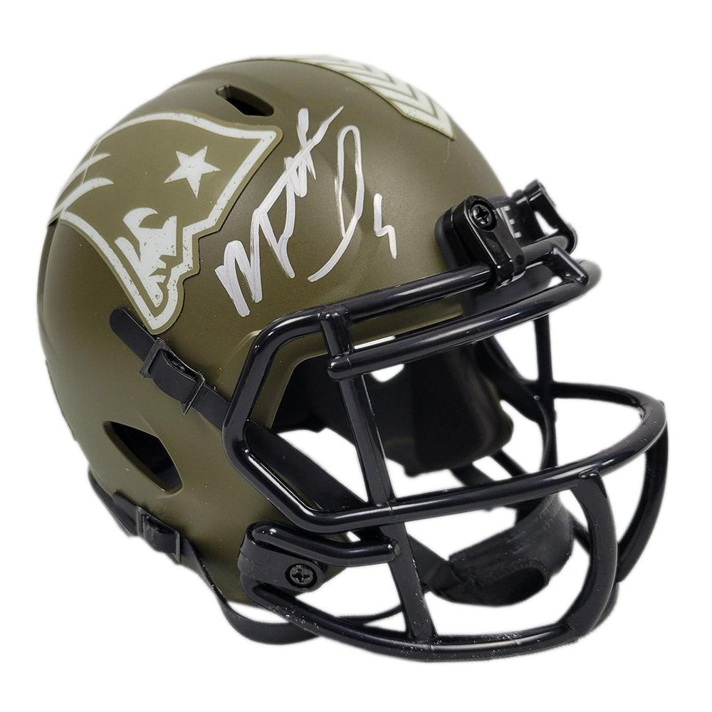 Matthew Judon Signed New England Patriots Salute to Service Speed Mini Football Helmet (JSA) - RSA