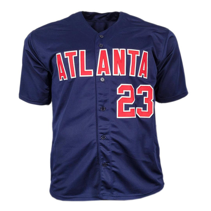 Dave Justice Signed Atlanta Blue Baseball Jersey (JSA) - RSA