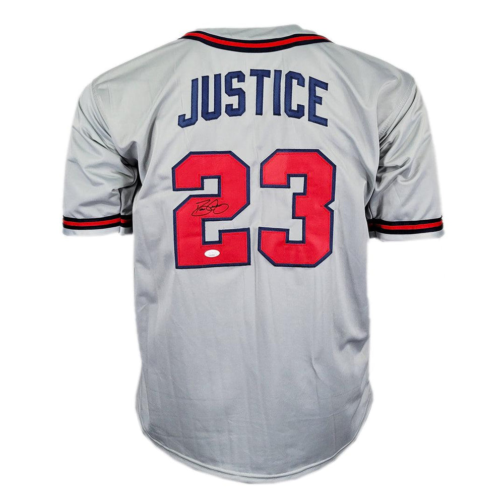 Dave Justice Signed Atlanta Grey Baseball Jersey (JSA) - RSA