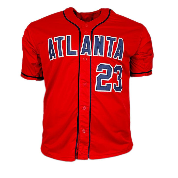 David Justice Signed Atlanta Red Baseball Jersey (JSA) — RSA