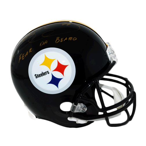 Brett Keisel Signed Fear the Beard Pittsburgh Steelers Full-Size Replica Football Helmet (JSA) - RSA