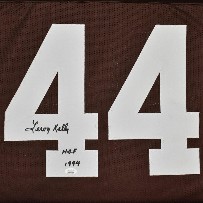 Leroy Kelly Signed HOF 94 Pro-Edition Brown Football Jersey (JSA) - RSA