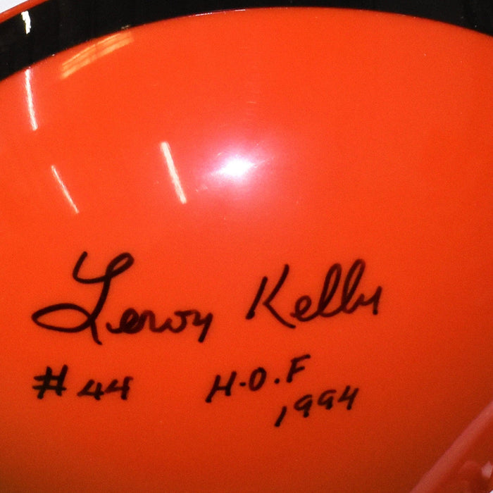 Leroy Kelly Signed Cleveland Browns Mini Football Helmet (Beckett) HOF Inscription Included - RSA