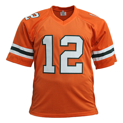 RSA Jim Kelly Autographed College Style Football Jersey Orange (Beckett)