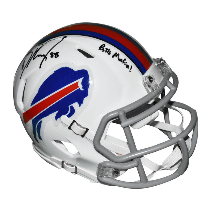 Dawson Knox Signed Bills Mafia Inscription Buffalo Bills Speed Mini Replica White Football Helmet (JSA) - RSA