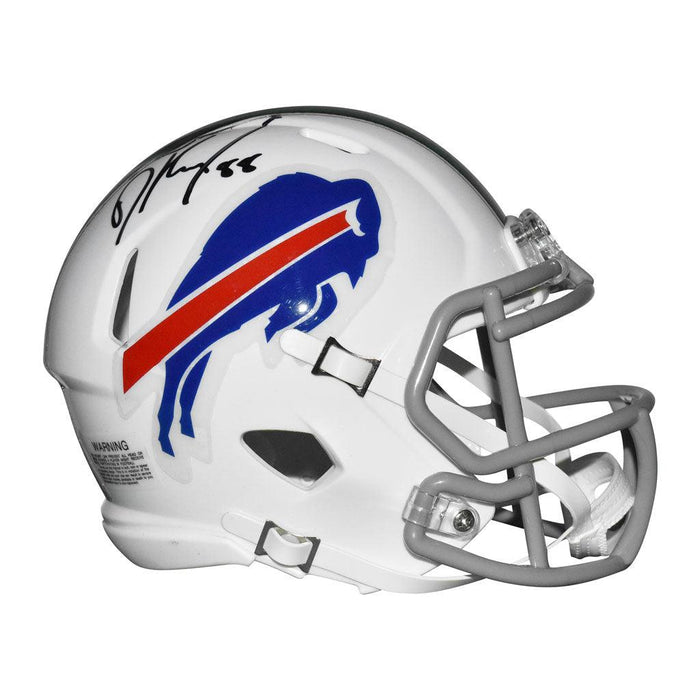 Dawson Knox Signed Buffalo Bills Speed Mini Replica White Football Helmet (JSA) - RSA