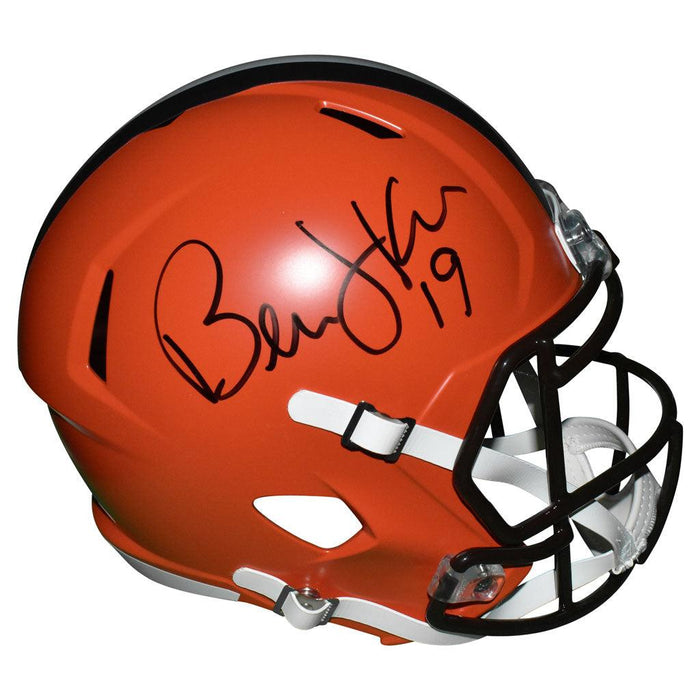 Bernie Kosar Signed Cleveland Browns Speed Full-Size Replica Orange Football Helmet (JSA) - RSA