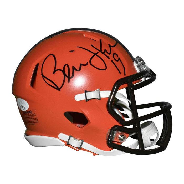 Bernie Kosar Signed Cleveland Browns Speed Mini Replica Orange Football Helmet (JSA) - RSA