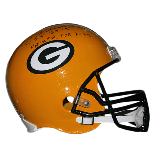 Jerry Kramer Green Bay Packers Autographed Full Size Replica Football Helmet Yellow (JSA) Rare "Packer For Life" and "HOF" Inscription Included - RSA