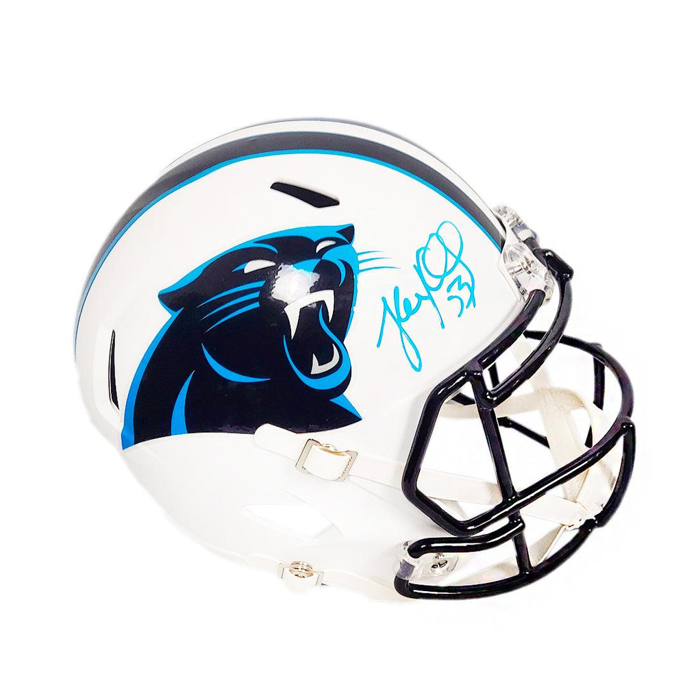 Luke Kuechly Signed Carolina Panthers Flat White Speed Full-Size Replica Football Helmet (Beckett) - RSA
