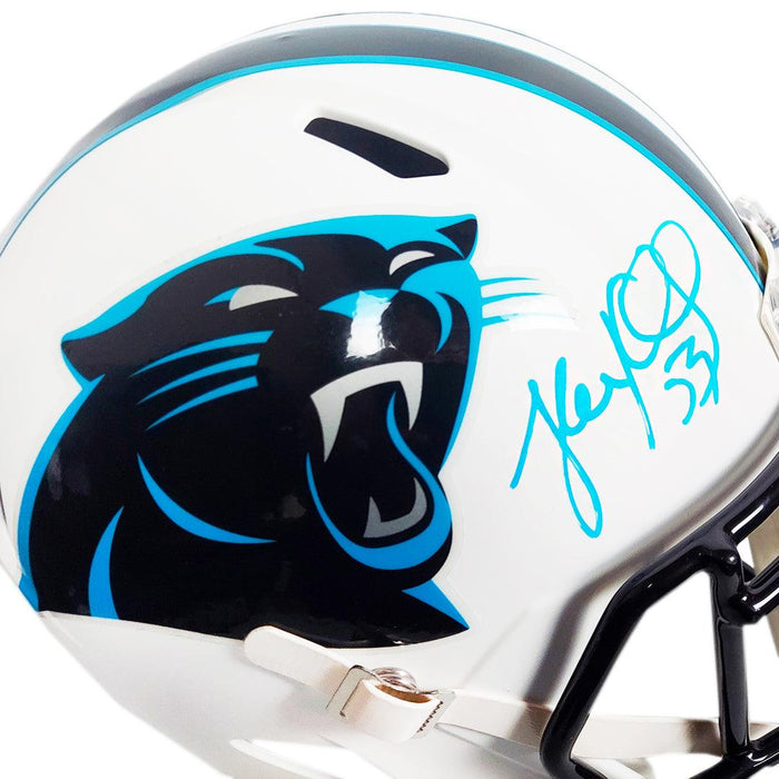 Luke Kuechly Signed Carolina Panthers Flat White Speed Full-Size Replica Football Helmet (Beckett) - RSA