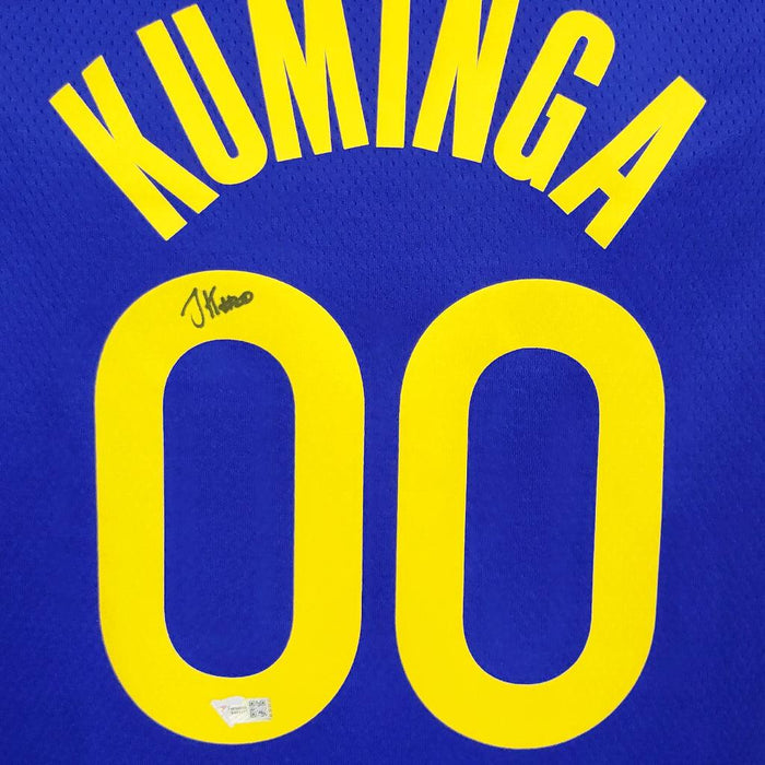 Jonathan Kuminga Signed & Framed Warriors Jersey w/LEDS & 2 Rookies  FANATICS