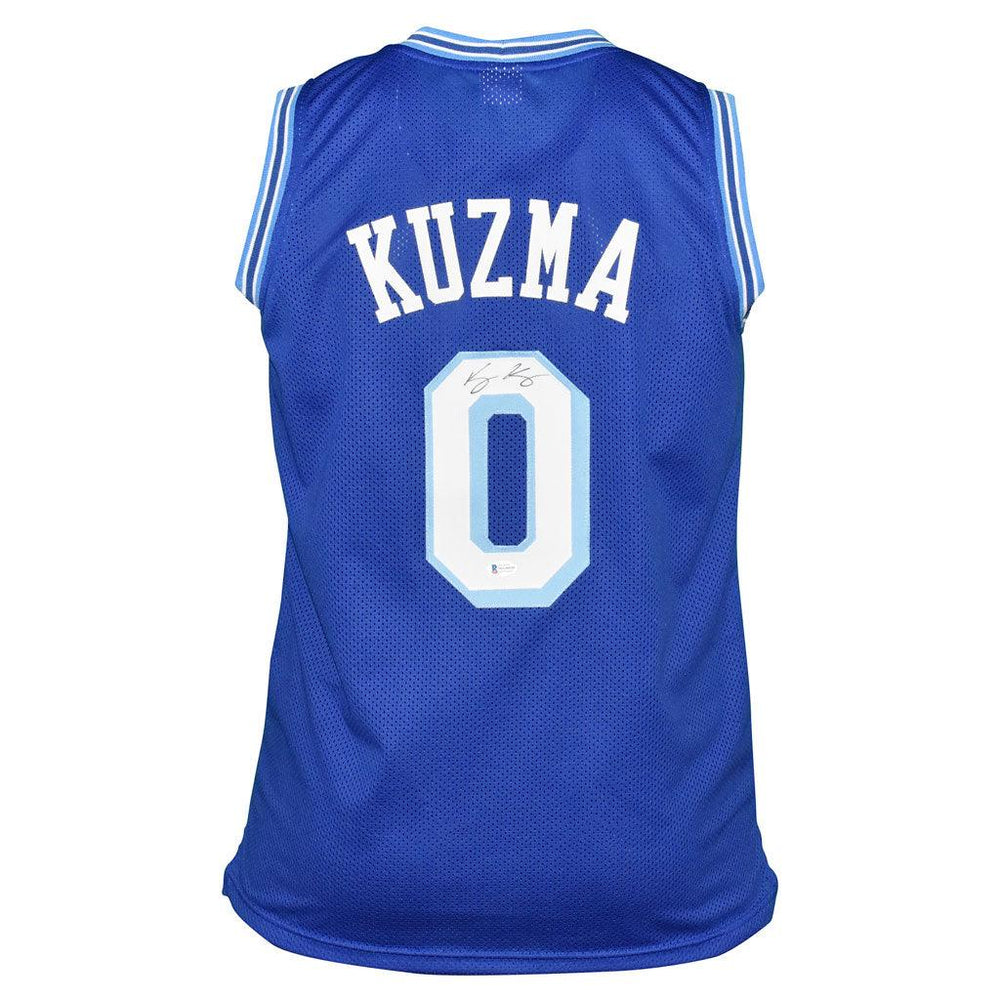 Kyle Kuzma Signed Los Angeles Pro Blue Basketball Jersey (Beckett) - RSA