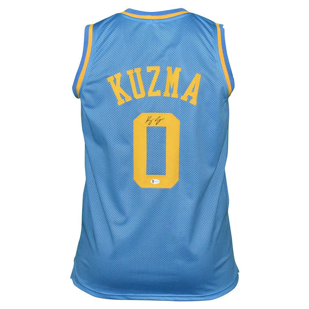 Kyle Kuzma Signed Los Angeles Pro Light Blue Basketball Jersey (Beckett) - RSA