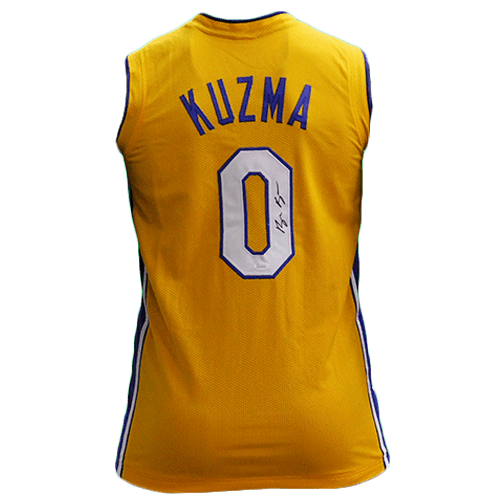 Kyle Kuzma Autographed Yellow Pro Style Basketball Jersey JSA - RSA