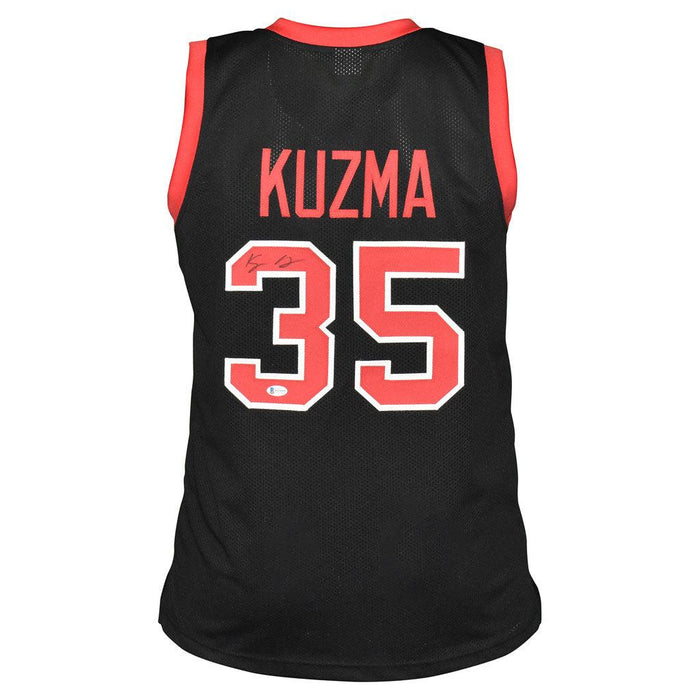 Kyle Kuzma Signed Utah College Black Basketball Jersey (Beckett)