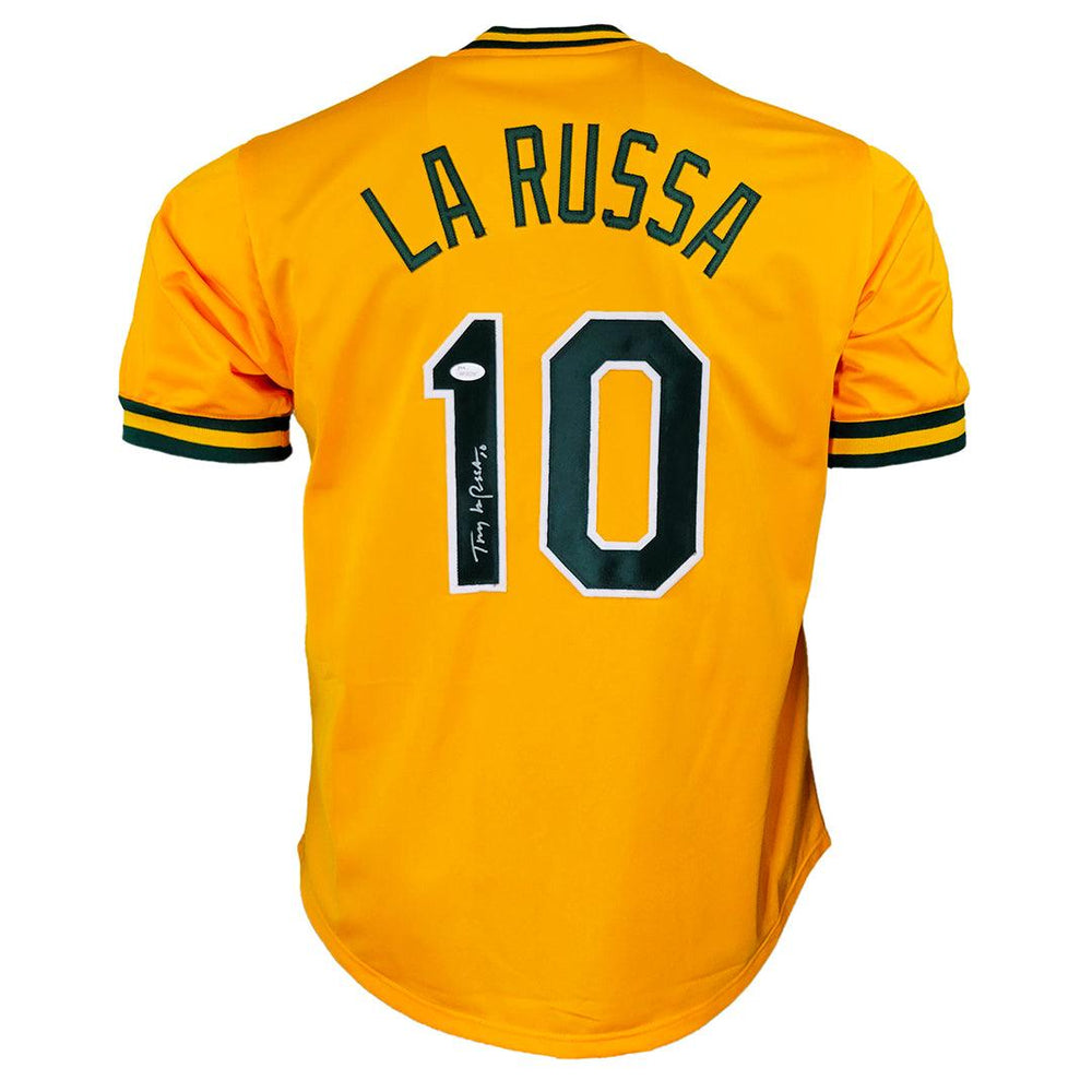 Tony LaRussa Signed Oakland Yellow Baseball Jersey (JSA) — RSA