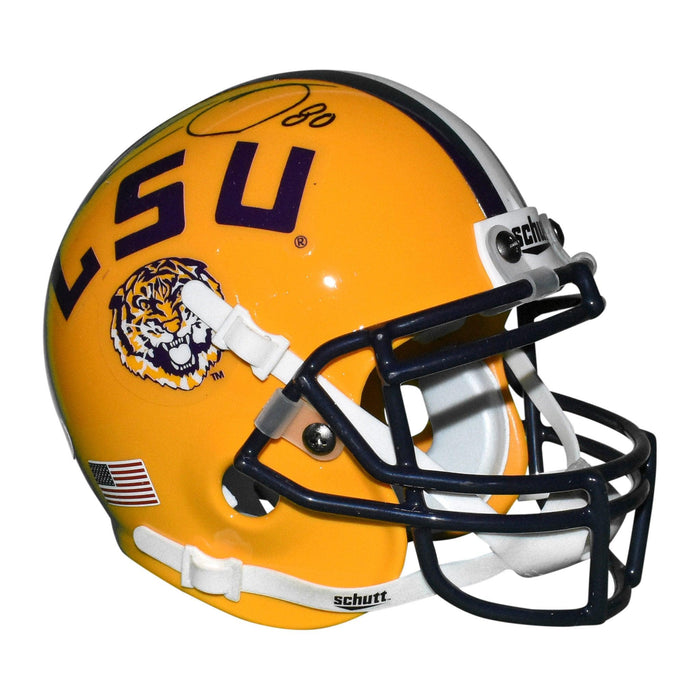 Jarvis Landry Signed LSU Tigers Mini Schutt Replica Yellow Football Helmet (JSA) - RSA