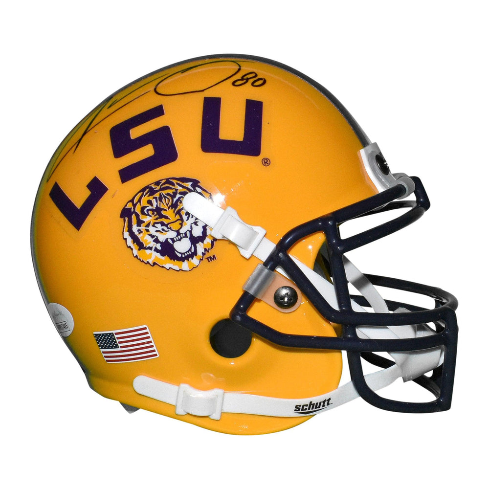 Jarvis Landry Signed LSU Tigers Mini Schutt Replica Yellow Football Helmet (JSA) - RSA