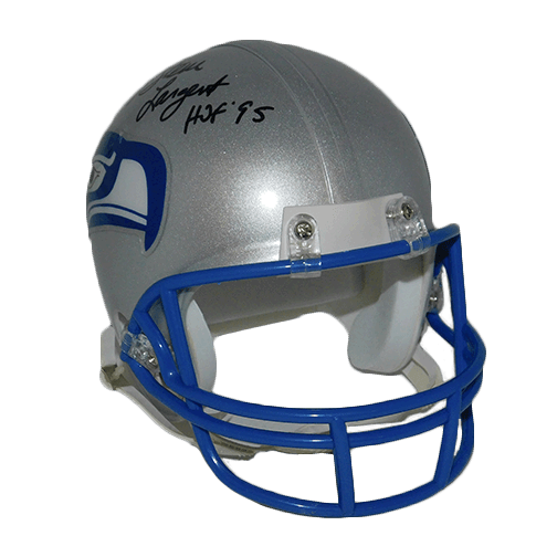 Steve Largent Seahawks Autographed Mini Football Helmet (JSA) HOF-95 Inscription Included - RSA