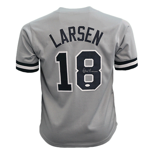 Don Larsen Autographed New York Baseball Jersey Grey (JSA) - RSA