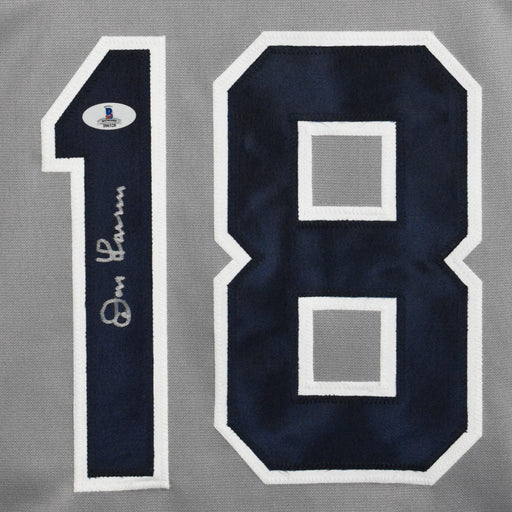 Don Larsen Signed Stats New York Grey Jersey (Beckett) - RSA