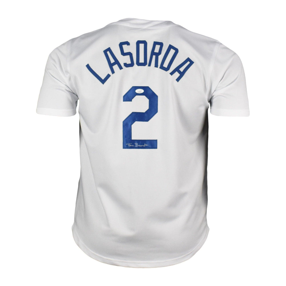 Tommy Lasorda Signed Los Angeles White Jersey (JSA) - RSA