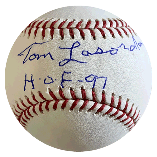 Tommy Lasorda Autographed Official Major League Baseball (JSA) HOF Inscription - RSA