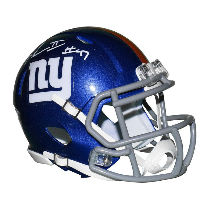 Dexter Lawrence Signed New York Giants Speed Mini Replica Blue Football Helmet (JSA) - RSA