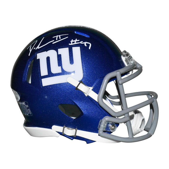Dexter Lawrence Signed New York Giants Speed Mini Replica Blue Football Helmet (JSA) - RSA