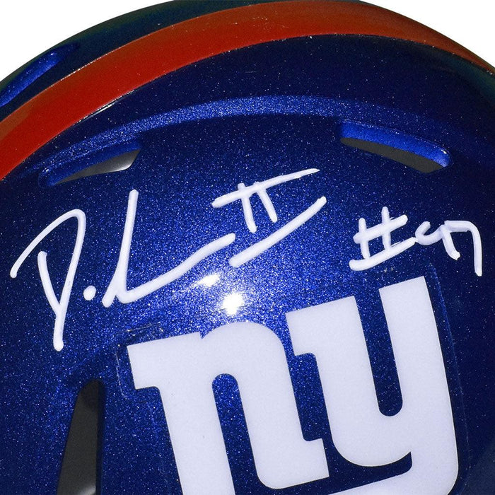 Dexter Lawrence Signed New York Giants Speed Mini Replica Blue Football Helmet (JSA) - RSA