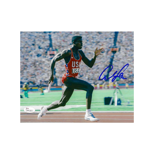 Carl Lewis Autographed 8 x 10 Olympic Photo (JSA)Relay Pose - RSA