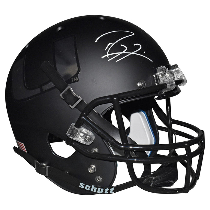 Ray Lewis Signed Miami Hurricanes Full-Size Schutt Replica Black Football Helmet (JSA) - RSA