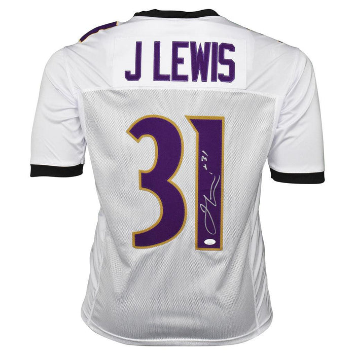 Jamal Lewis Signed Baltimore Pro White Football Jersey (JSA) - RSA