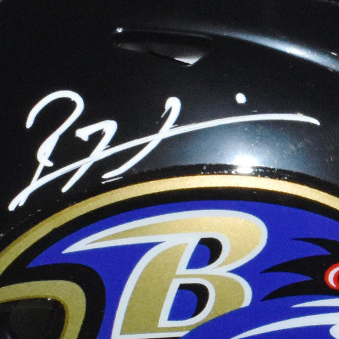 Ray Lewis Signed Baltimore Ravens Speed Mini Replica Black Football Helmet (JSA) - RSA