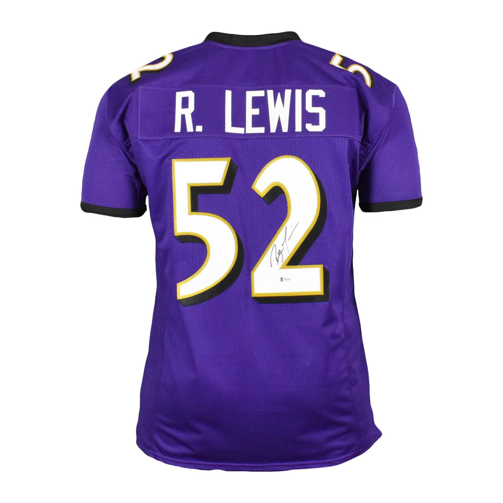 Ray Lewis Signed Pro-Edition Purple Football Jersey (Beckett) - RSA