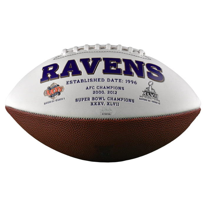 Ray Lewis Signed Baltimore Ravens Official NFL Team Logo Football (JSA) - RSA