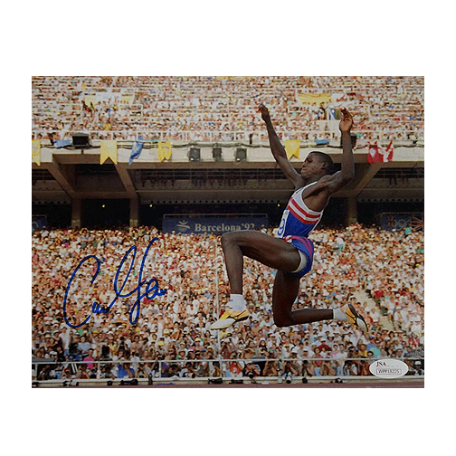 Carl Lewis Signed Olympics Long Jump 8x10 Photo (JSA) - RSA